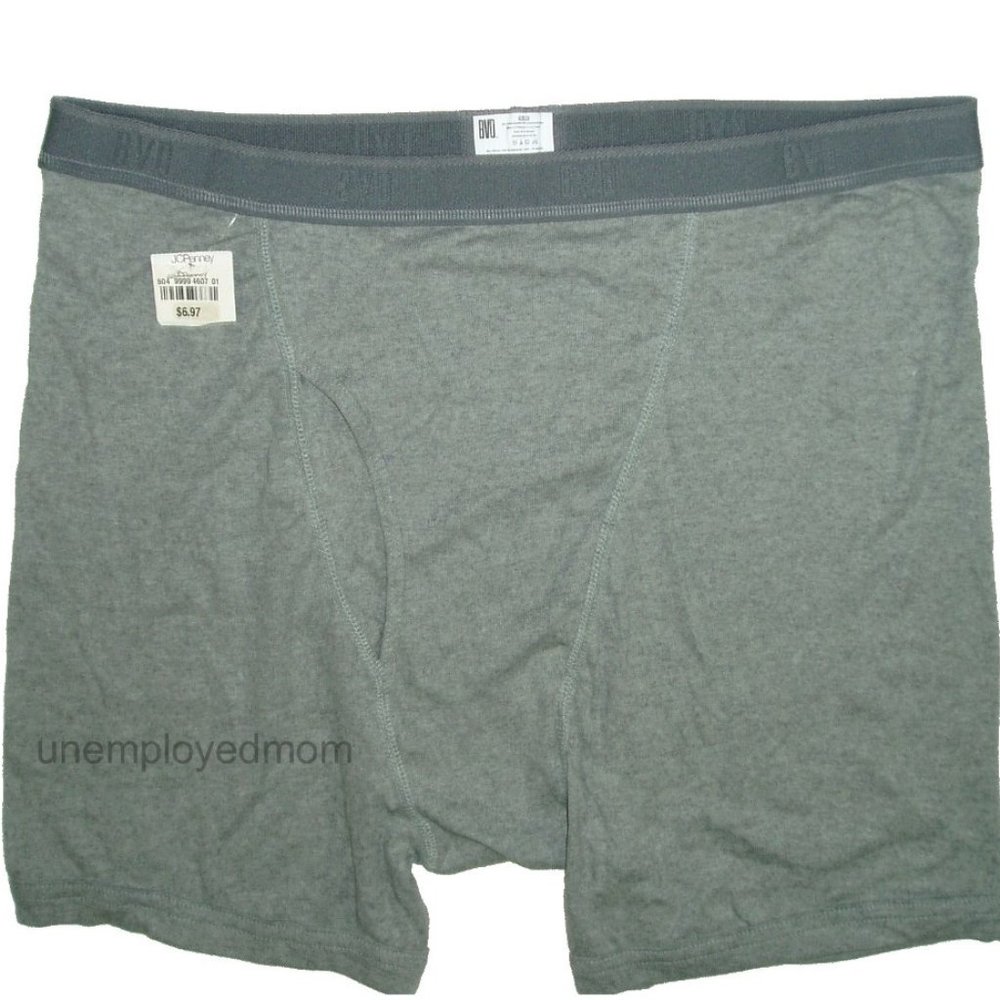 Grey Mens BVD Boxer Briefs Underwear Combed Cotton